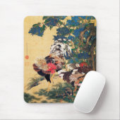 Rooster und Hen mit Hydrangeas von Ito Jakuchu Mousepad (Mit Mouse)