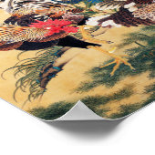 Rooster und Hen mit Hydrangeas von Ito Jakuchu Poster (Ecke)