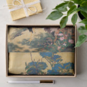 Rooster und Hen mit Hydrangeas von Ito Jakuchu Seidenpapier (Geschenk)