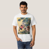 Rooster und Hen mit Hydrangeas von Ito Jakuchu T-Shirt (Vorne ganz)