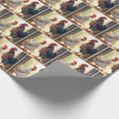 Rooster und Hen Spaß Geschenkpapier (Ecke)