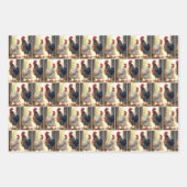 Rooster und Hen Spaß Geschenkpapier Set (Vorderseite)