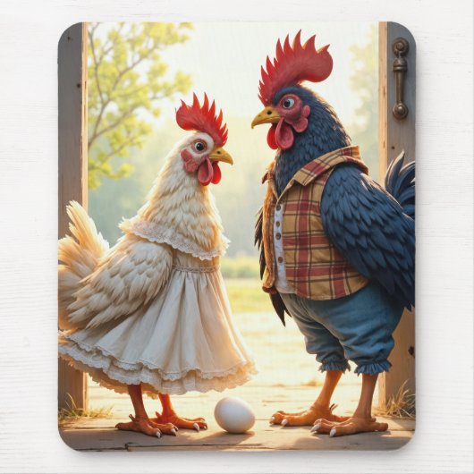 Rooster und Hen Spaß Mousepad (Vorne)