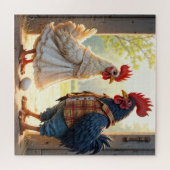 Rooster und Hen Spaß Puzzle (Horizontal)