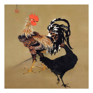 Rooster und Hen von Ito Jakuchu Fotodruck