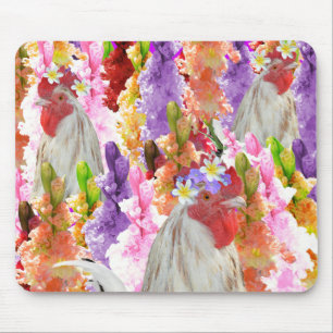 Rooster und HollyHocks, Mousepad