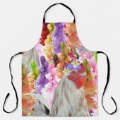 Rooster und Hollyhocks, Schürze (Vorderseite)