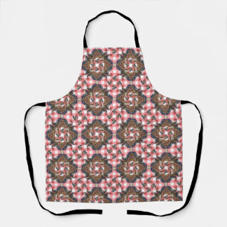 Rooster und Hühner Red Gingham Schürze