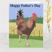 Rooster Vatertag Karte (Gelbe Blume)