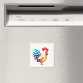 Rooster Vector Art Animal Modern Urban Graphic Magnet (In Situ (Geschirrspüler))