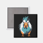 Rooster Vector Art mit lebhaften Farben Magnet (Vorderseite/Rückseite)