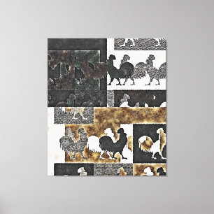 ROOSTER VINTAG #2 - Wrapped Canvas Leinwanddruck
