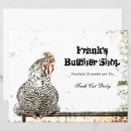 Rooster Vintag Farm Antik Weiße Textur Land