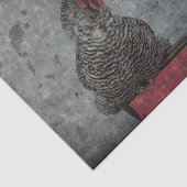 Rooster Vintag Farm Red Gray Texture Country Seidenpapier (Ausschnitt)
