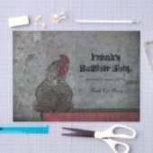 Rooster Vintag Farm Red Gray Texture Country Seidenpapier (Handwerk)