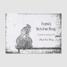 Rooster Vintag Farm Schwarz-weiß Textur Land Seidenpapier