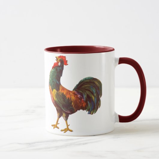Rooster Vintag Kitchenette Kunst Tasse (Rechts)