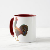 Rooster Vintag Kitchenette Kunst Tasse (Vorderseite Links)