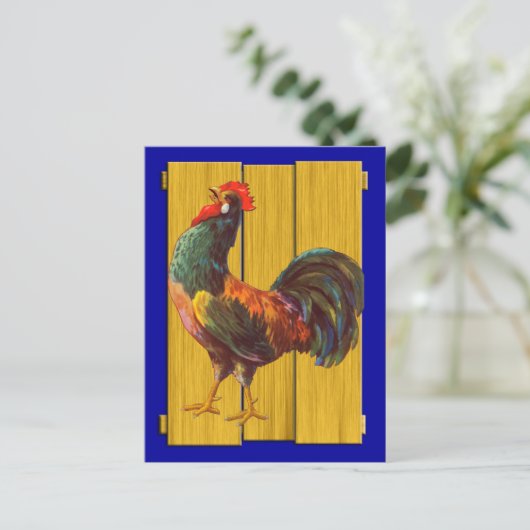 Rooster Vintag Kitchrate Art Postkarten (Stehend Vorderseite)