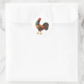 Rooster Vintag Kitekatze Kunst Runder Aufkleber (Tasche)