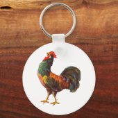 Rooster Vintag Kitekatze Kunst Schlüsselanhänger (Vorderseite)