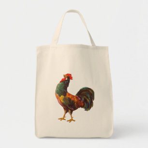 Rooster Vintag Kitekatze Kunst Tragetasche