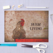 Rooster-Vintage antike, rot-braune Textilindustrie Seidenpapier (Handwerk)