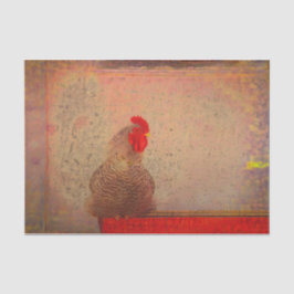 Rooster Vintage antike rote braune Textur Farm Ts Seidenpapier