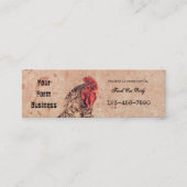 Rooster Vintage antike Textilindustrie Land Mini Visitenkarte (Vorderseite)