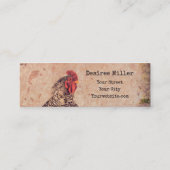 Rooster Vintage antike Textilindustrie Land Mini Visitenkarte (Rückseite)