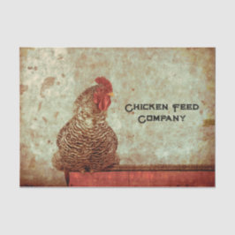 Rooster-Vintage antike Texturtypografie-Farm Seidenpapier