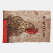 Rooster Vintage Antique Brown Texture Farmhouse Geschirrtuch (Horizontal)