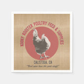 Rooster Vintage Optik Tischservietten Serviette (Vorderseite)