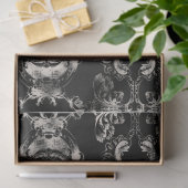 Rooster Vintager Damask Black Decoupage Tiss Seidenpapier (Geschenk)
