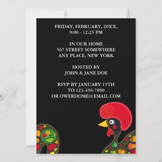 Rooster von Barcelos Nr. 02 Einladung (Rückseite)