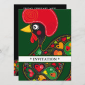 Rooster von Barcelos Nr. 02 Einladung (Vorne/Hinten)
