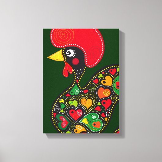 Rooster von Barcelos Nr. 02 - Galo de Barcelos Leinwanddruck (Vorderseite)