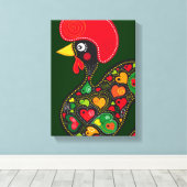 Rooster von Barcelos Nr. 02 - Galo de Barcelos Leinwanddruck (Insitu (Holzboden))