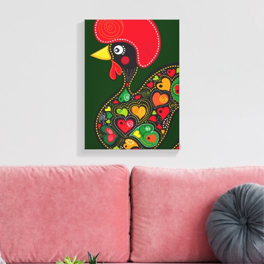 Rooster von Barcelos Nr. 02 - Galo de Barcelos Leinwanddruck (Insitu (Wohnzimmer))