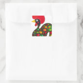 Rooster von Barcelos Nr. 02 - Galo de Barcelos Quadratischer Aufkleber (Tasche)
