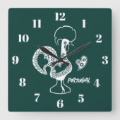 Rooster von Barcelos, Portugal, silhouete Quadratische Wanduhr (Vorderseite)