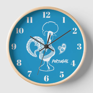 Rooster von Barcelos, Portugal, silhouete Uhr