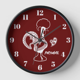 Rooster von Barcelos, Portugal, silhouete Uhr
