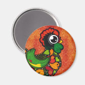 Rooster von Barcelos - Vintager Hintergrund Magnet (Vorderseite/Rückseite)