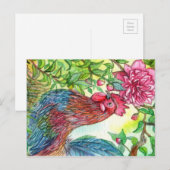 Rooster von Peony Postkarte (Vorne/Hinten)