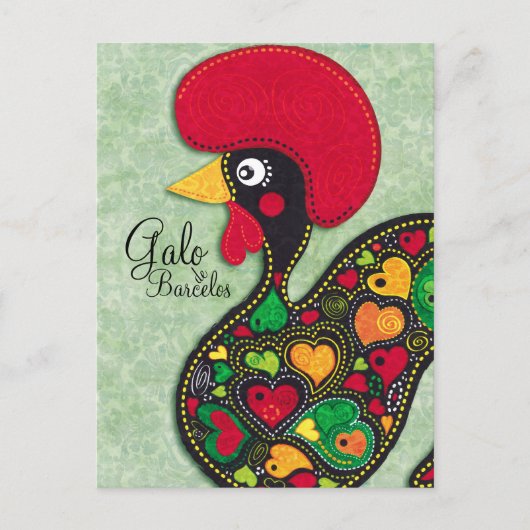 Rooster von Portugal - Galo de Barcelos Postkarte (Vorderseite)