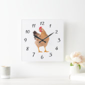 ROOSTER WALL CLOCK QUADRATISCHE WANDUHR (Zuhause)