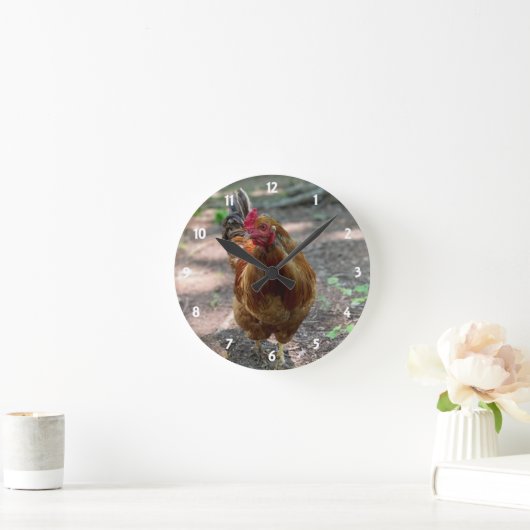 Rooster Wall Clock Runde Wanduhr (Zuhause)