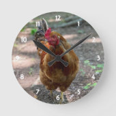 Rooster Wall Clock Runde Wanduhr (Vorderseite)