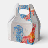 Rooster Wasserfarben Malerei Art Huhn Geschenkschachtel (Rückseite)